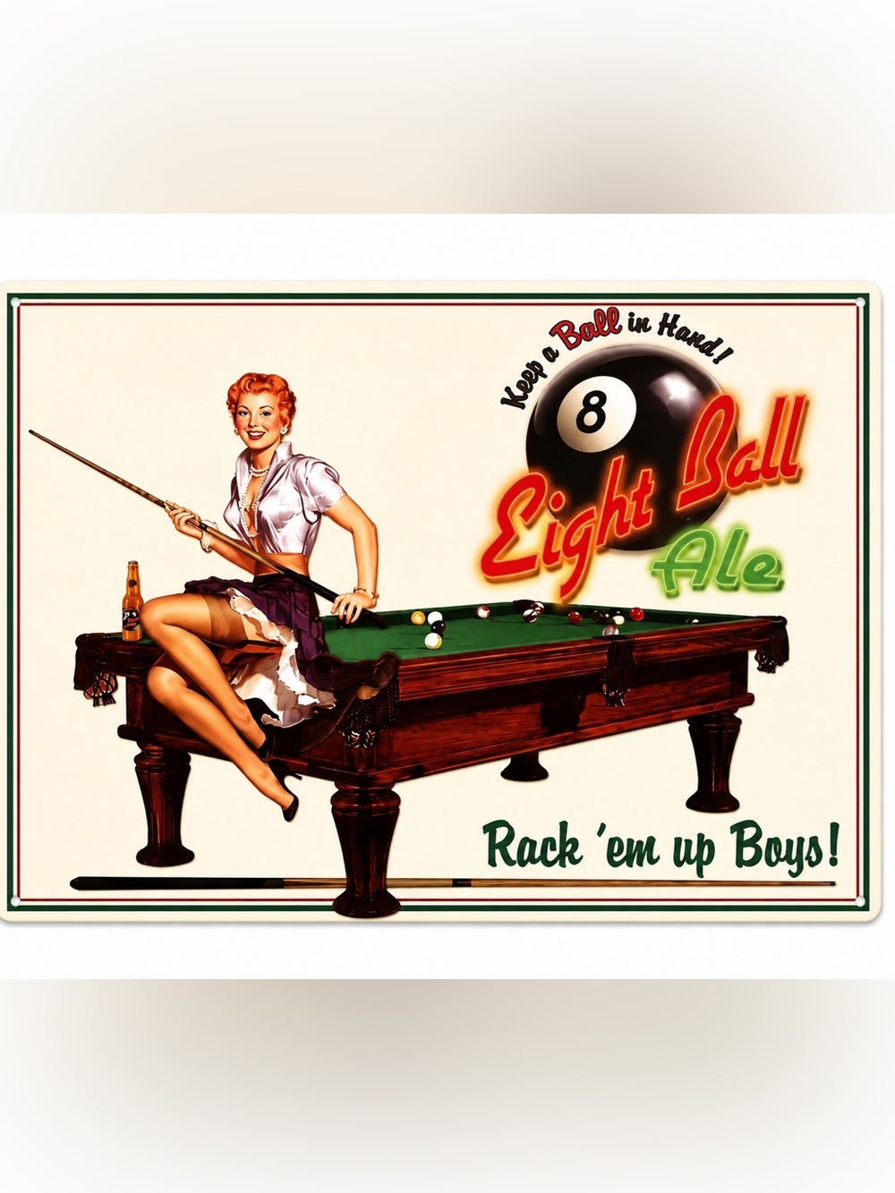 NEW Eight Ball Ale Metal Sign